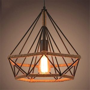 Hanging Light, Retro Light, Ceiling Rope Light, Diamond Shape