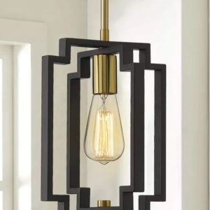 Light Lantern Square Pendant , Iron frame , Hanging Light , Ceiling Light